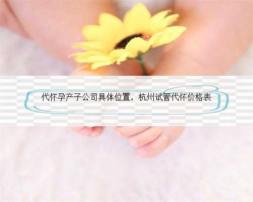 代怀孕产子公司具体位置，杭州试管代怀